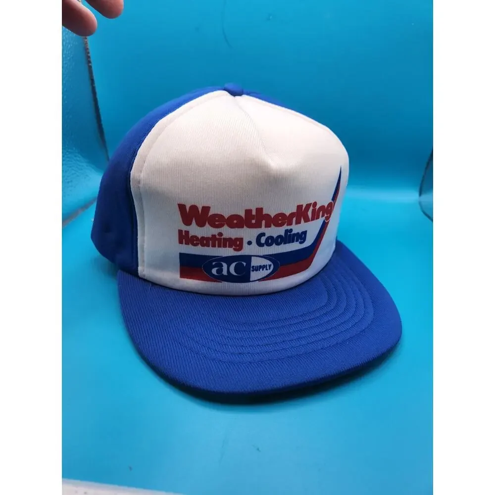 Vintage Weather King Heating Snapback Trucker Hat Mesh